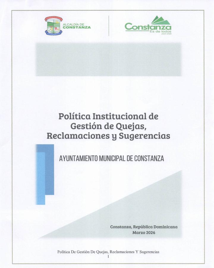 Política Institucional de Gestión de Quejas, Reclamaciones y Sugerencias