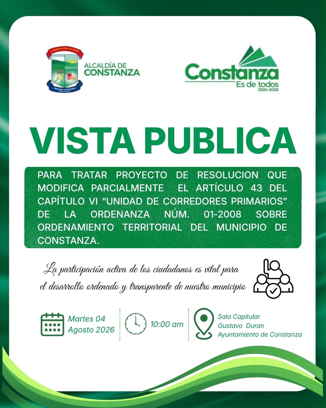 CONVOCATORIA A VISTA PÚBLICA